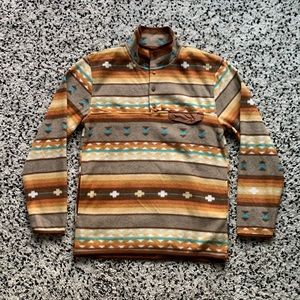 Cabin Fever by Ramatex Snap-T Brown Western Southwest Fleece Jacket Medium